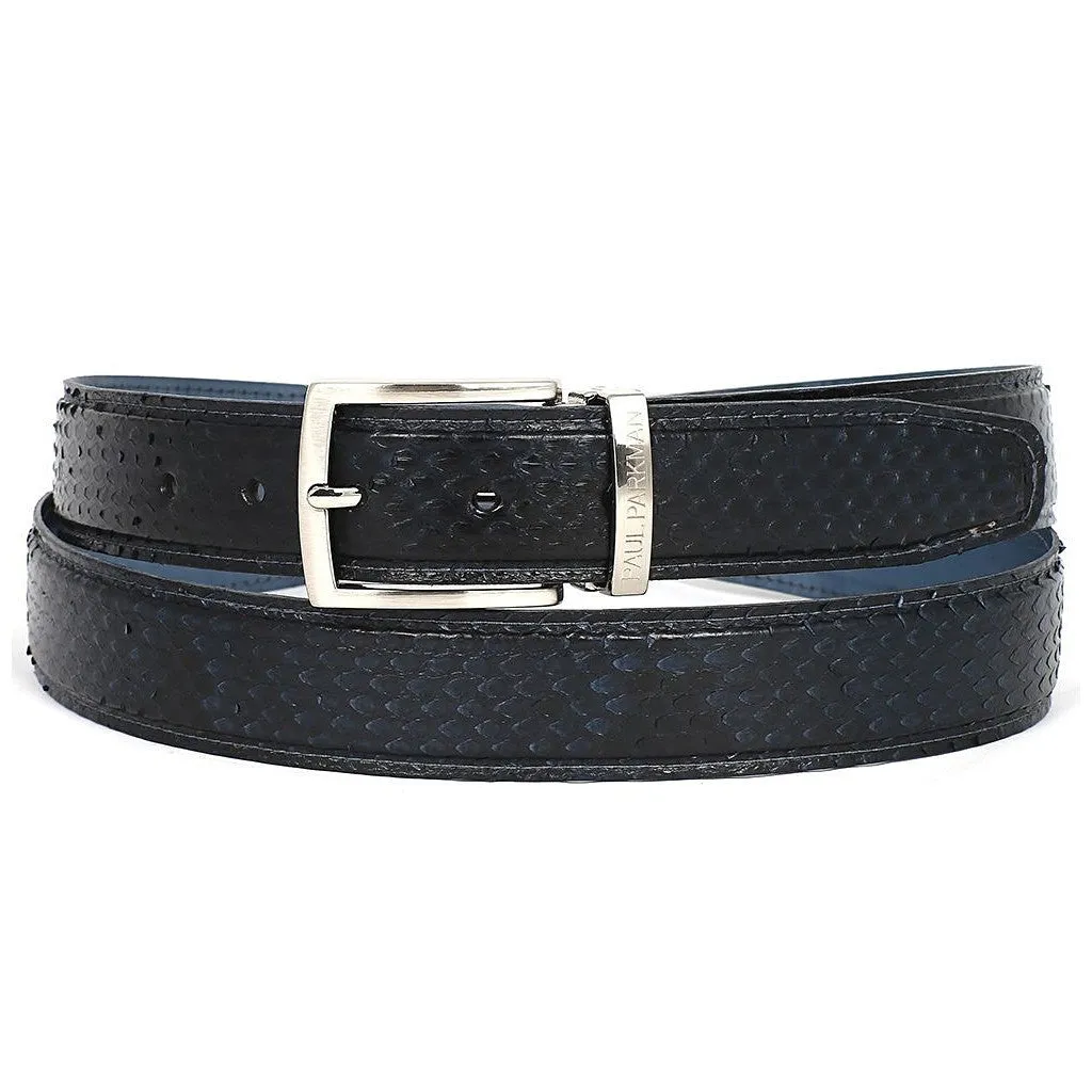 Paul Parkman Navy Genuine Python Belt