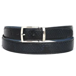 Paul Parkman Navy Genuine Python Belt