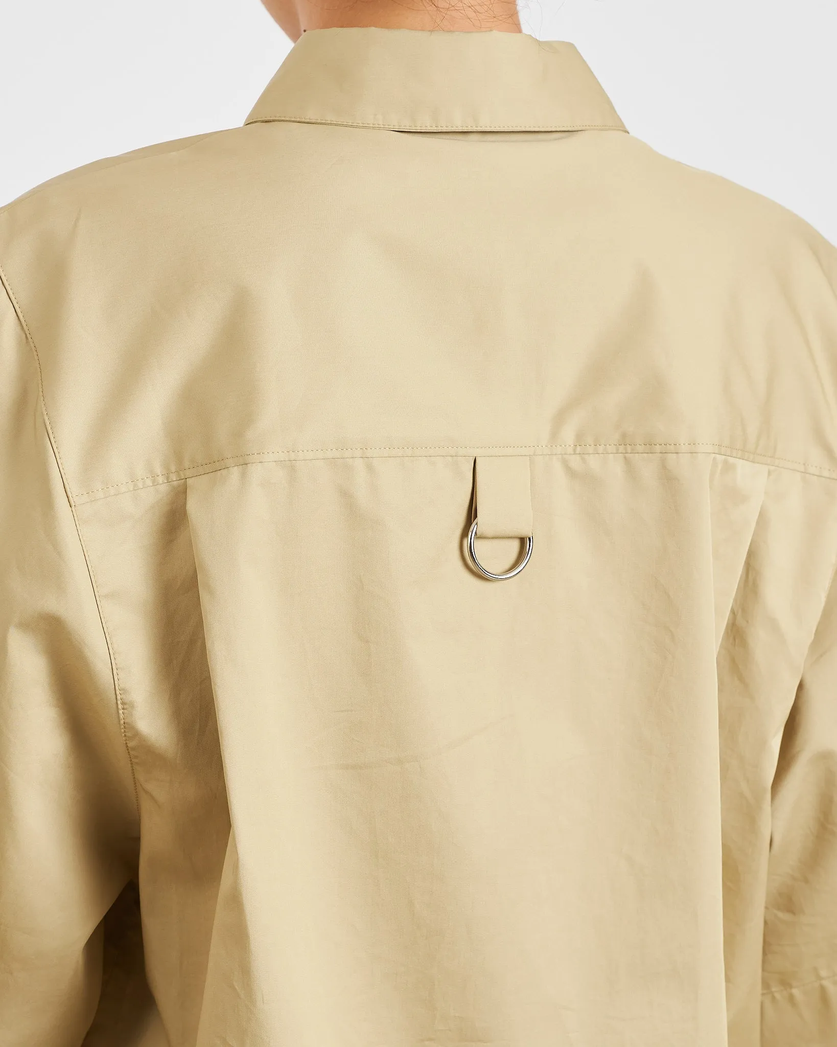 Poplin Rolled Sleeve Shirt in Clay