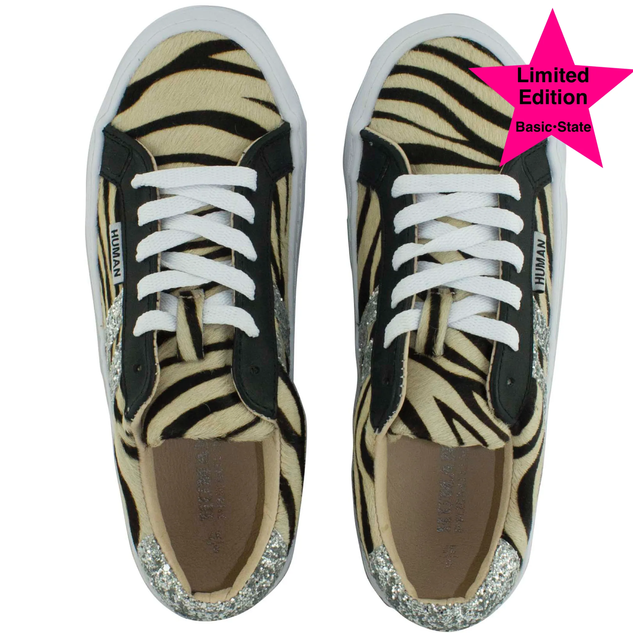 Prospect Leather Flatform Sneakers || Zebra Print