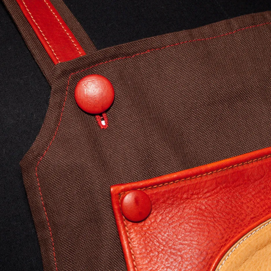 "Shoesiners Apron" made of cotton canvas and calfskin - handcrafted