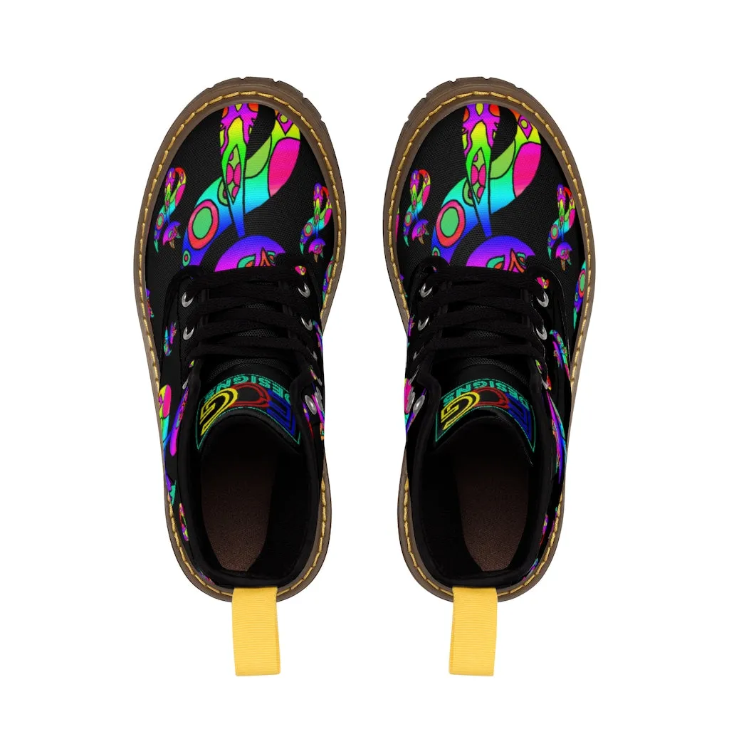 Rainbow Cat Women's Canvas Boots