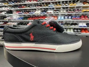 Ralph Lauren Polo Men's Hanford Canvas Black Red Sneakers Men's Size 9D