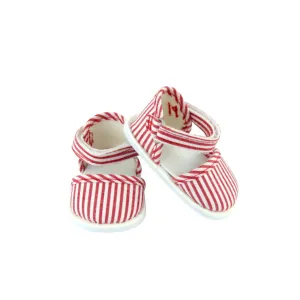 Red Canvas Striped Shoes for 18-inch dolls