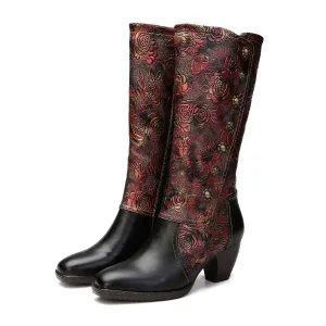 Retro Printed Hand-made Boots