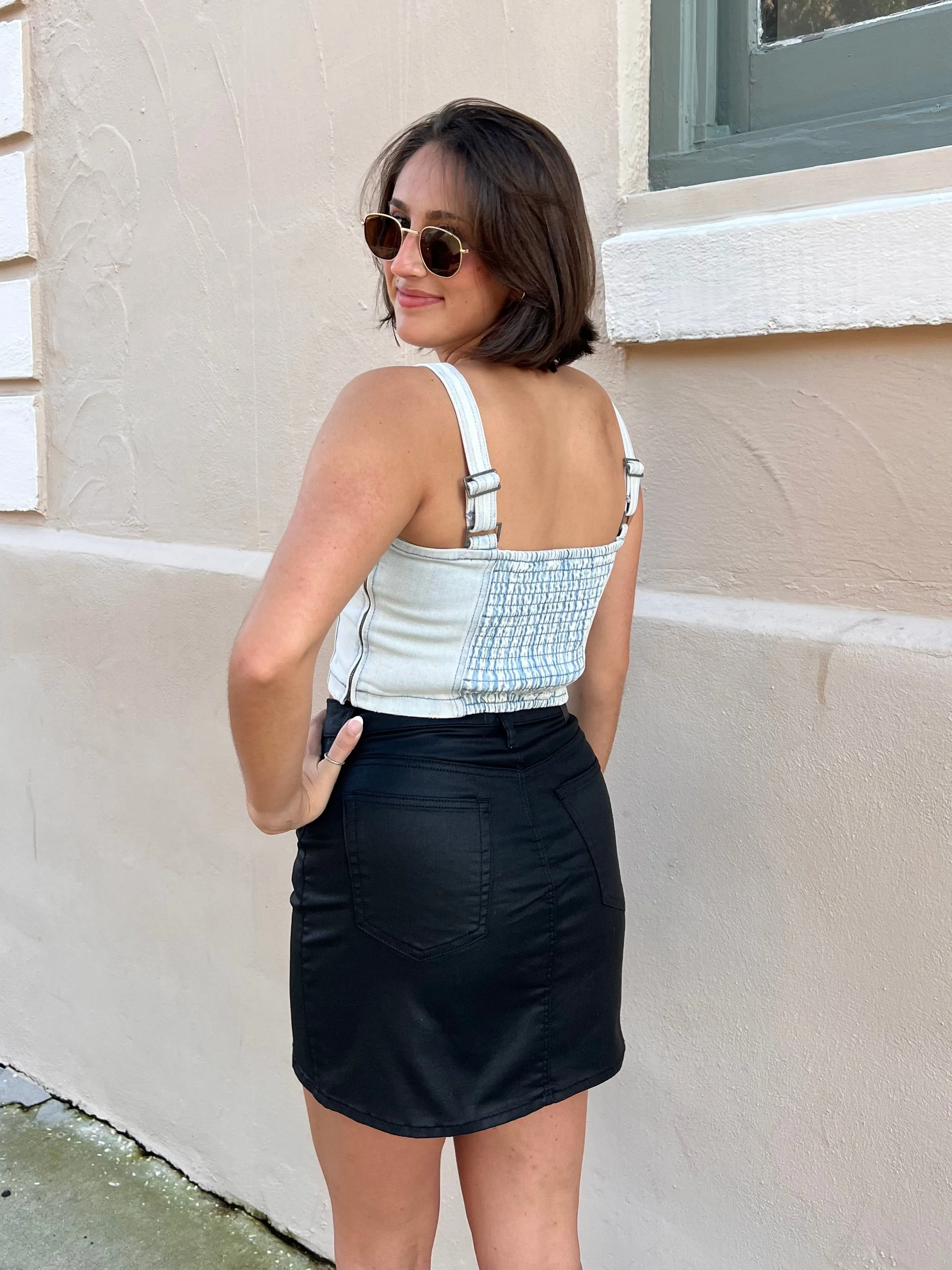RILEY MINI SKIRT IN BLACK