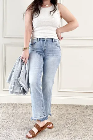 Risen Hi-Rise Crop Straight Slim Jeans
