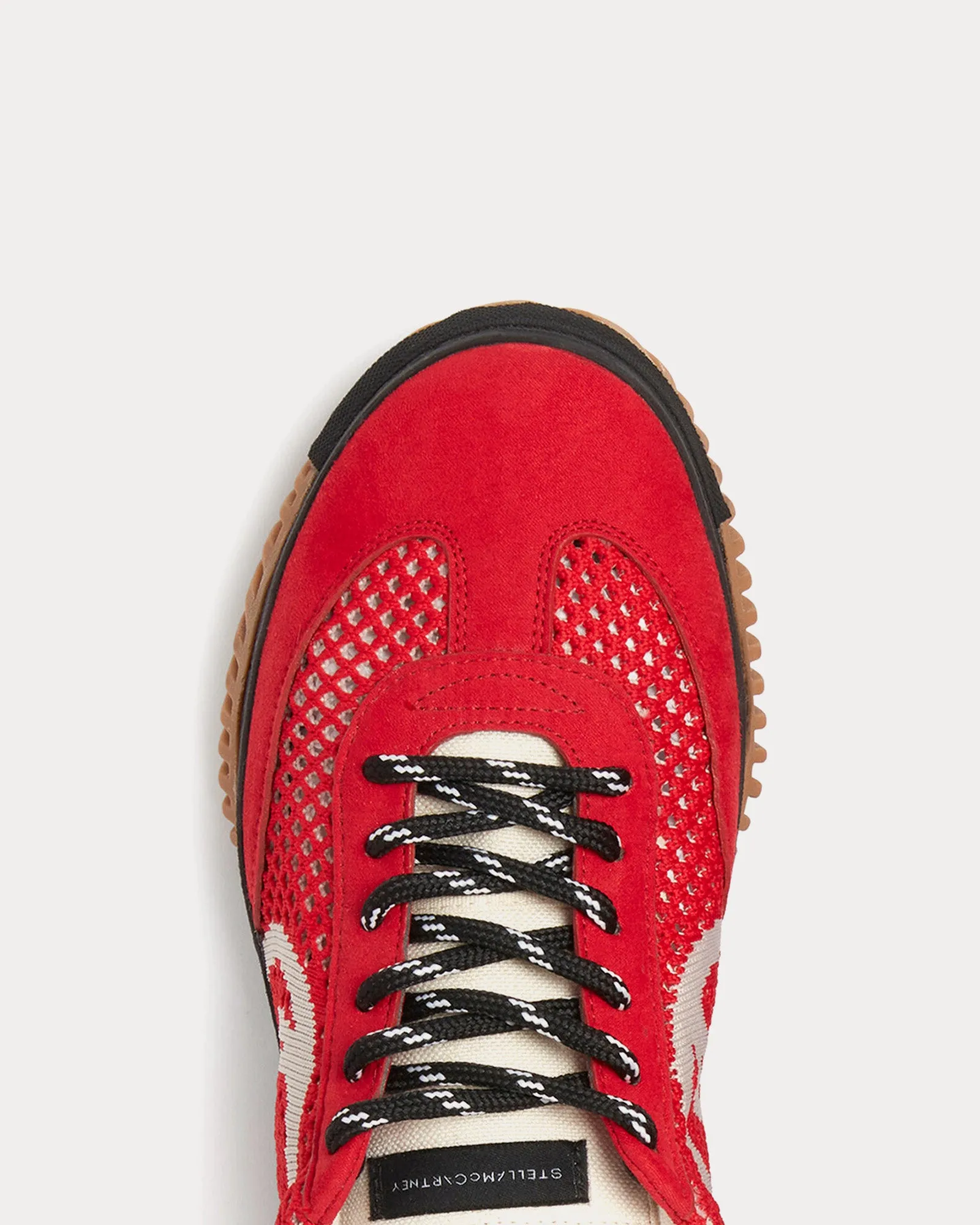 S-Wave Sport Mesh Panelled Lipstick Red Low Top Sneakers