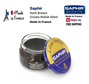 Saphir Marron Fonce Dark Brown Renovating Cream Polish 50ml Made In France