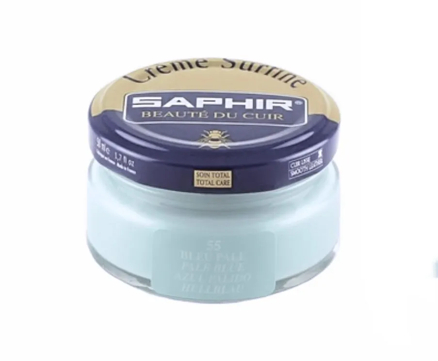 Saphir Pale Blue Renovating Cream Polish 50ml Made In France