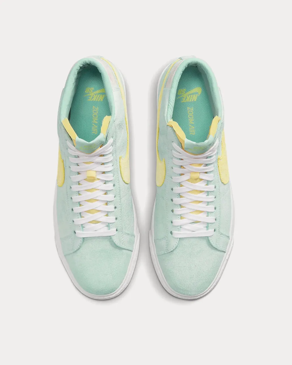 SB Zoom Blazer Mid Premium Light Dew/Green Glow/Arctic Punch/Light Citron High Top Sneakers