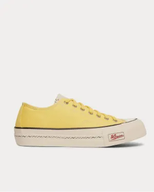 Skagway Leather-Trimmed Canvas  Yellow low top sneakers