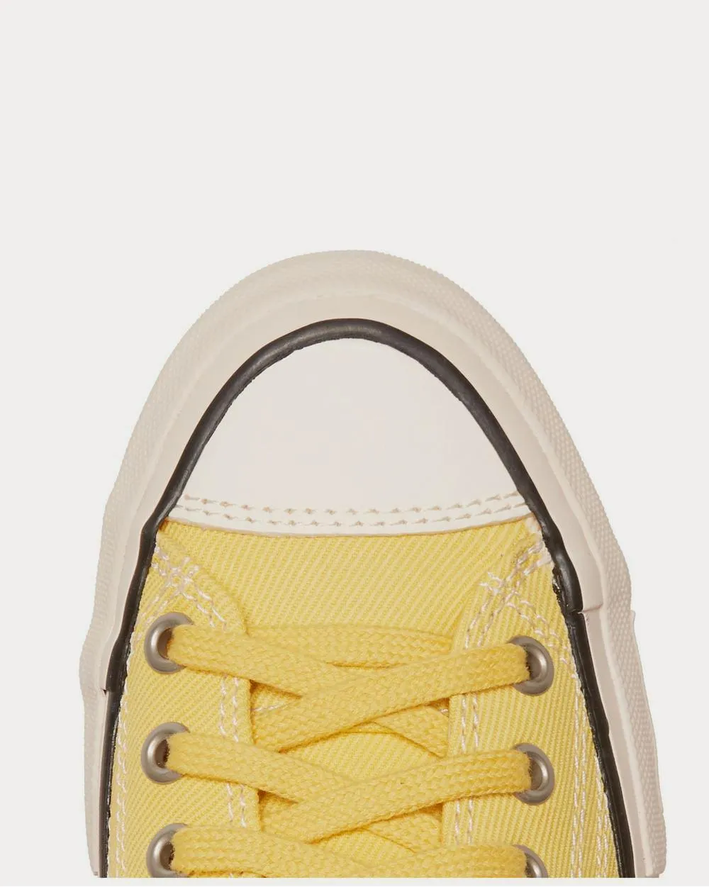 Skagway Leather-Trimmed Canvas  Yellow low top sneakers