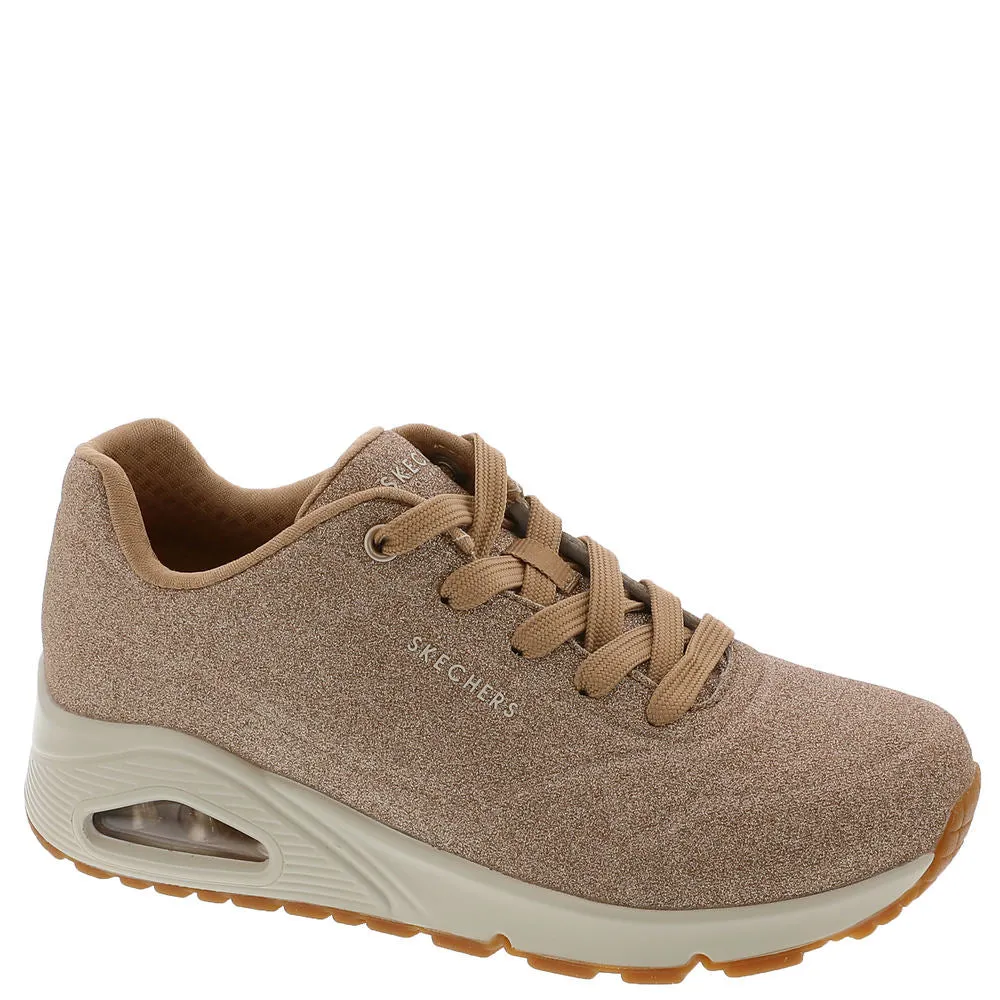 Skechers: Uno Sneaker in Rose Gold Glitter Bomb
