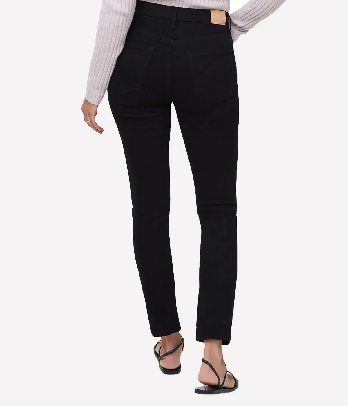 Skyla Mid Rise Cigarette Jean in Plush Black
