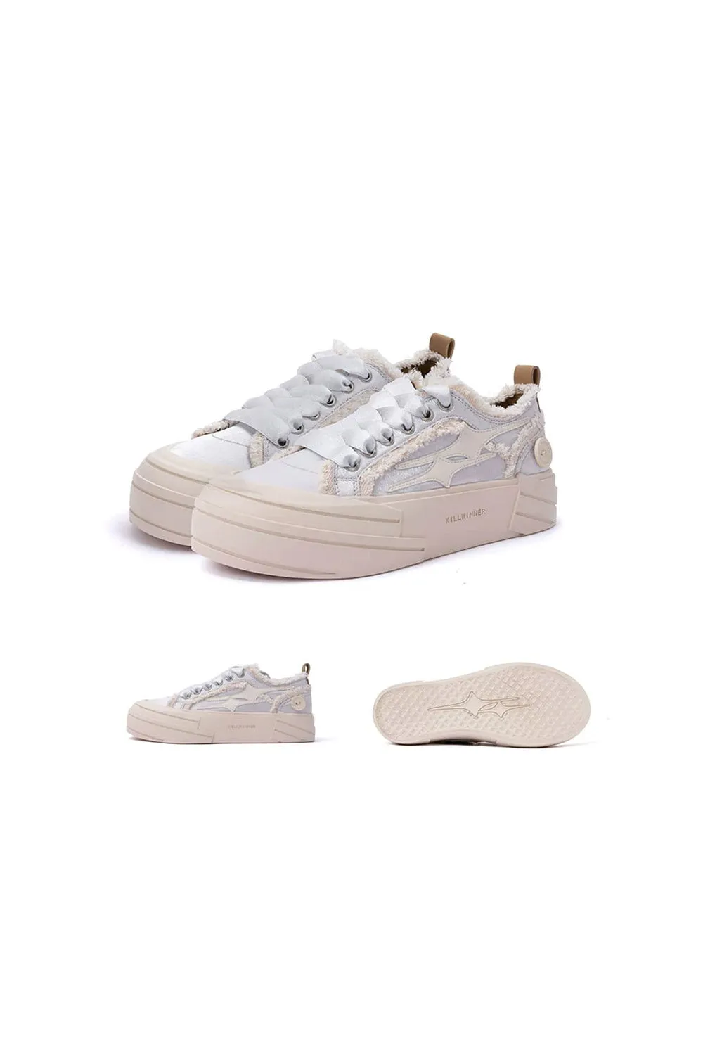 Snowy Mountain Silver Canvas Shoes