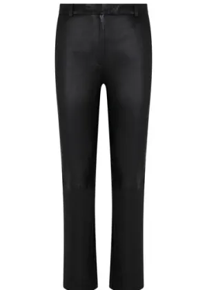 SPRWMN 5 Pocket Ankle Slim Straight Leather Pant