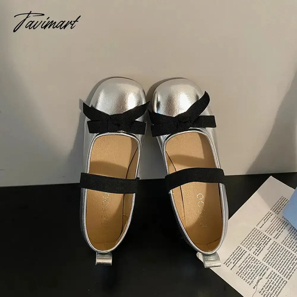TAVIMART -  Summer Women Ballet Flat Shoes Fashion Shallow Elastic Band Soft Sole Flats Ladies Elegant Dress Mary Jane Shoes