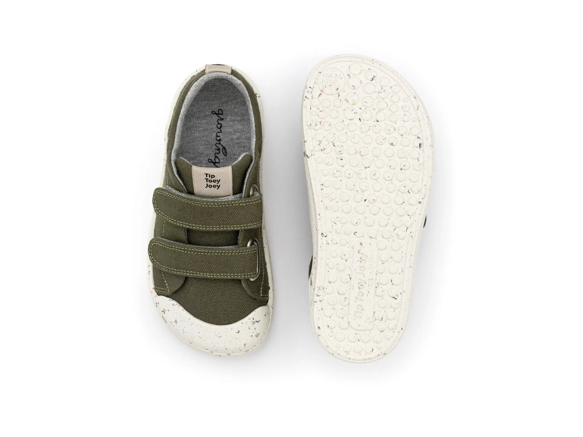 Tip Toey Joey Boy's And Girl's Ramp Green Sneakers - Verde Musgo Eco Canvas