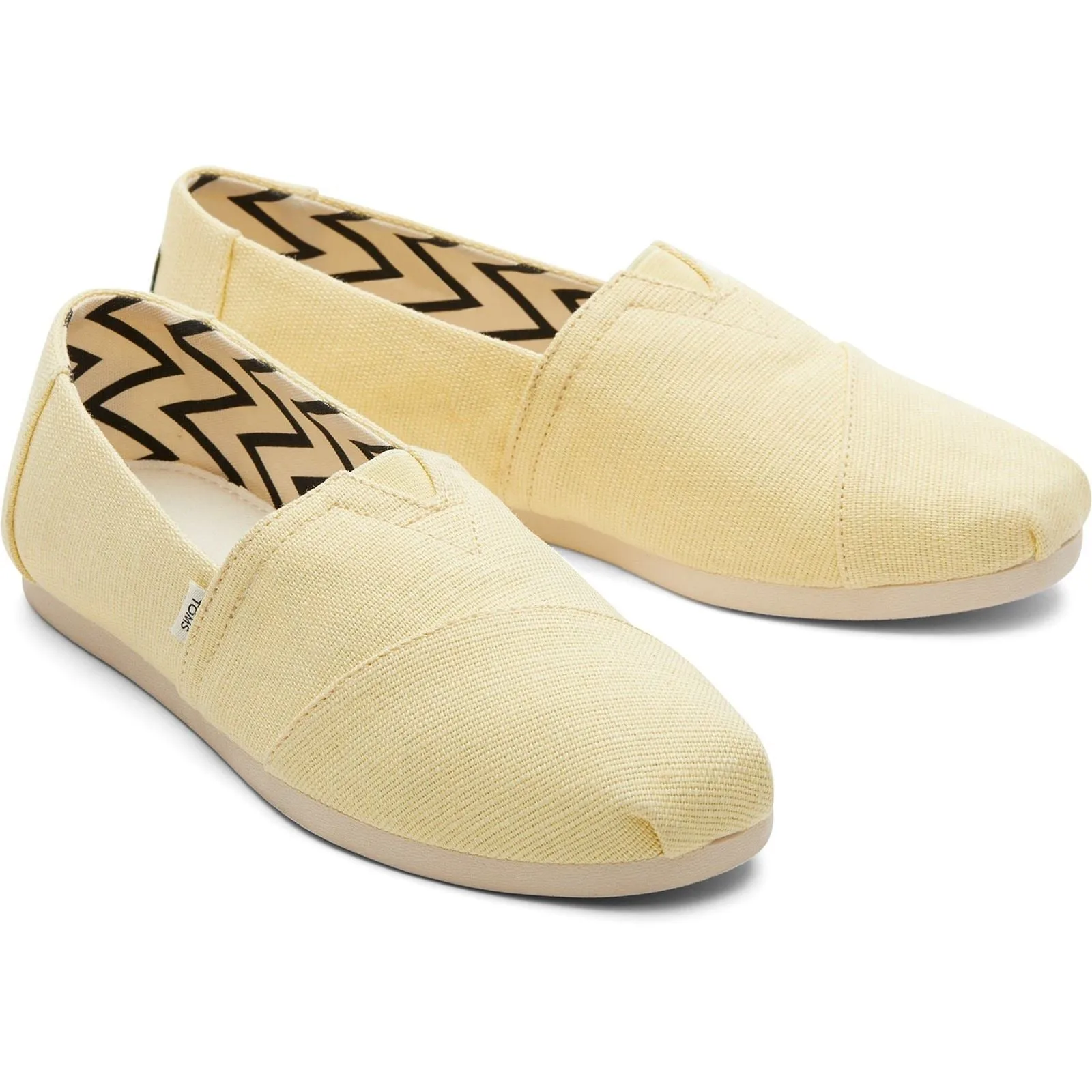 TOMS Alpargata Yellow 100% Textile Blend (68% Jute 3 Female Slip On Ladies Shoes