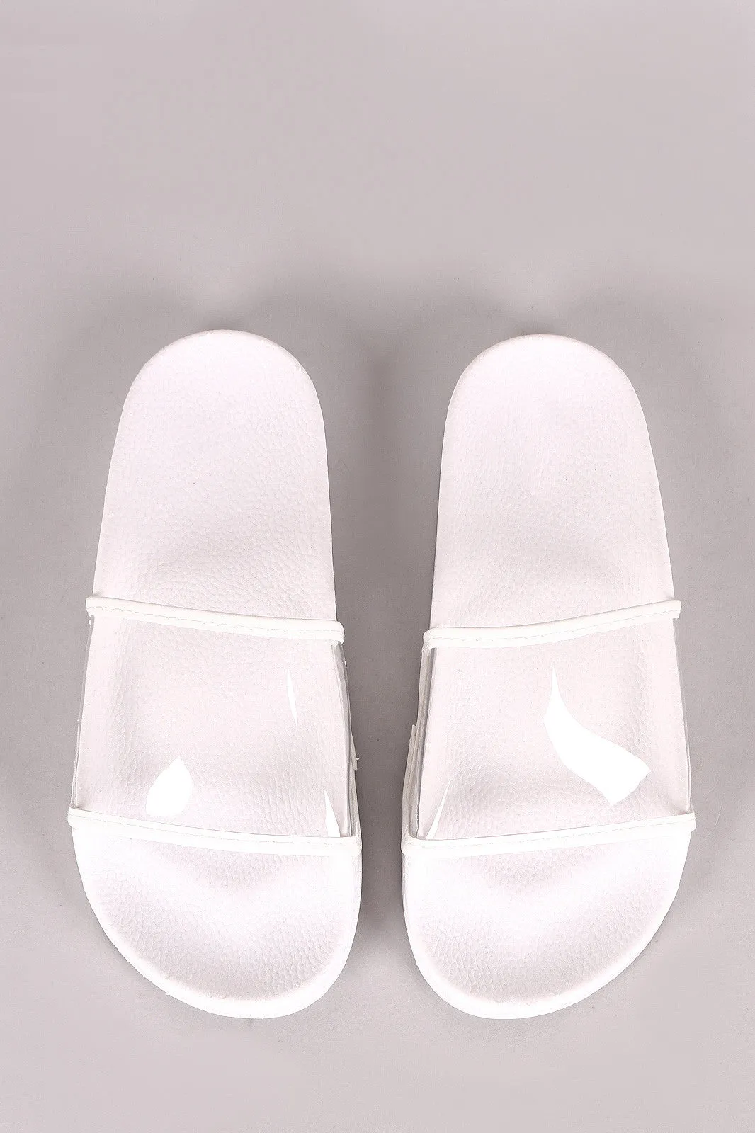 Transparent Lucite Band Slide Sandal