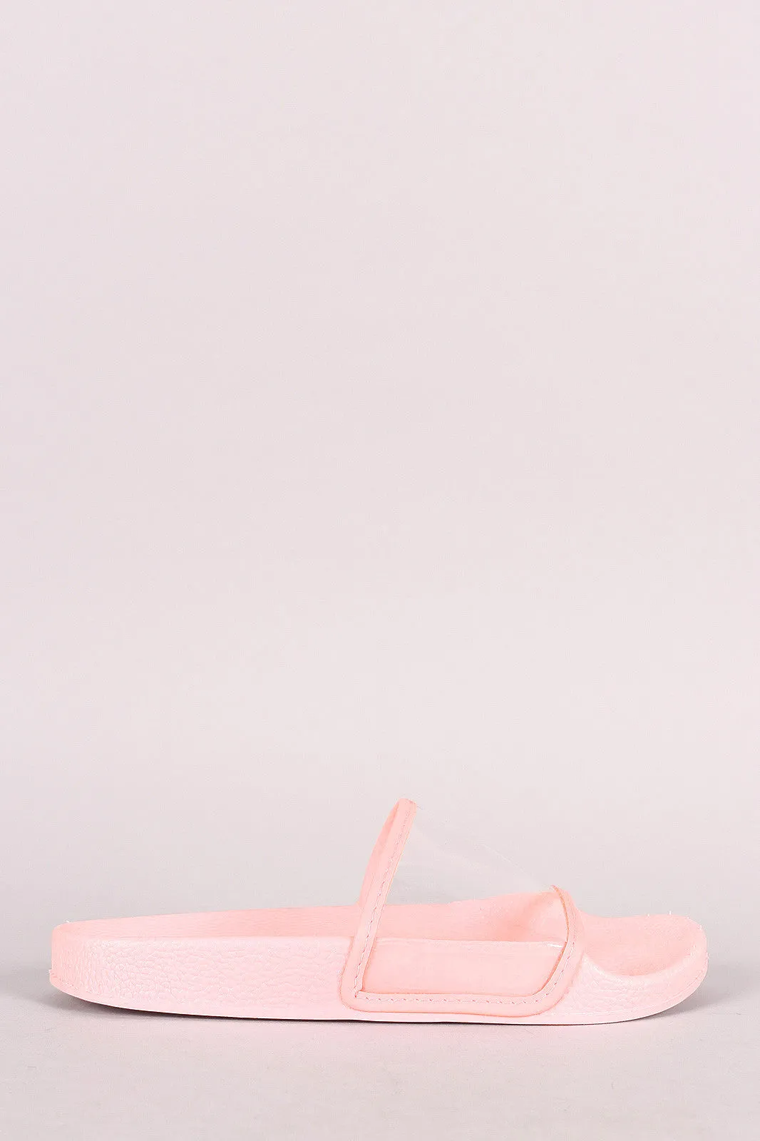 Transparent Lucite Band Slide Sandal