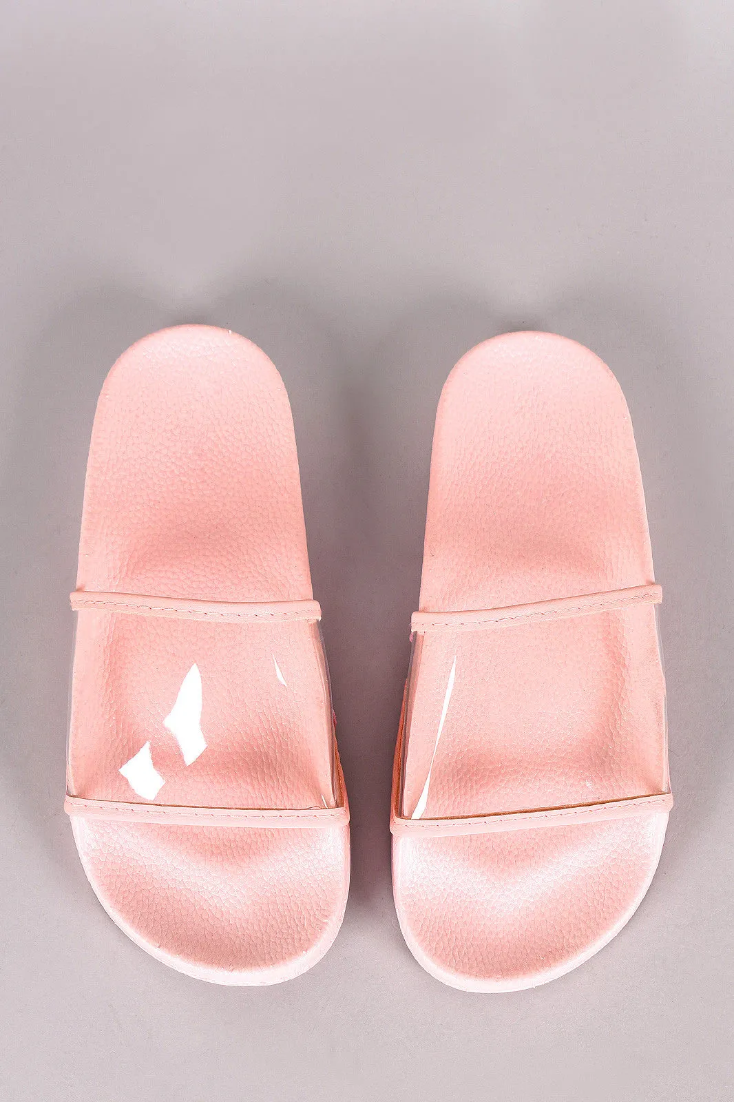 Transparent Lucite Band Slide Sandal