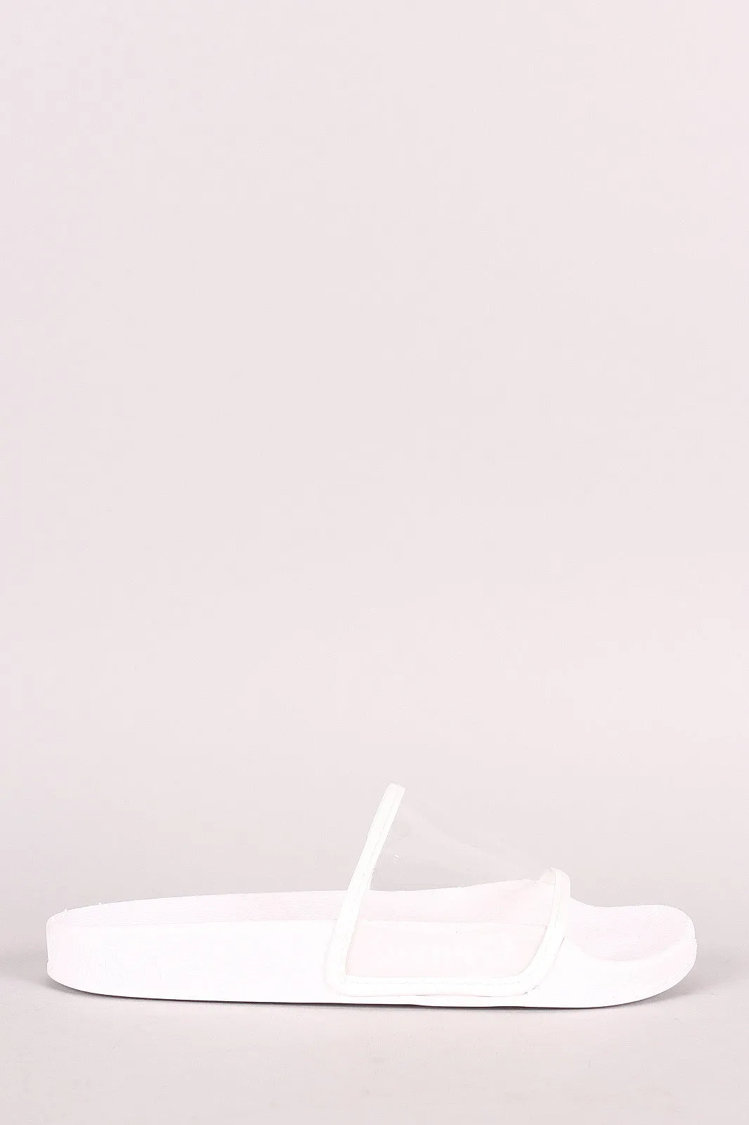 Transparent Lucite Band Slide Sandal