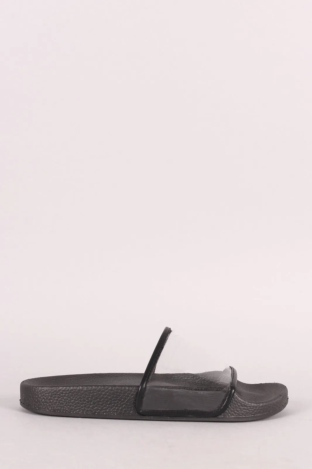 Transparent Lucite Band Slide Sandal