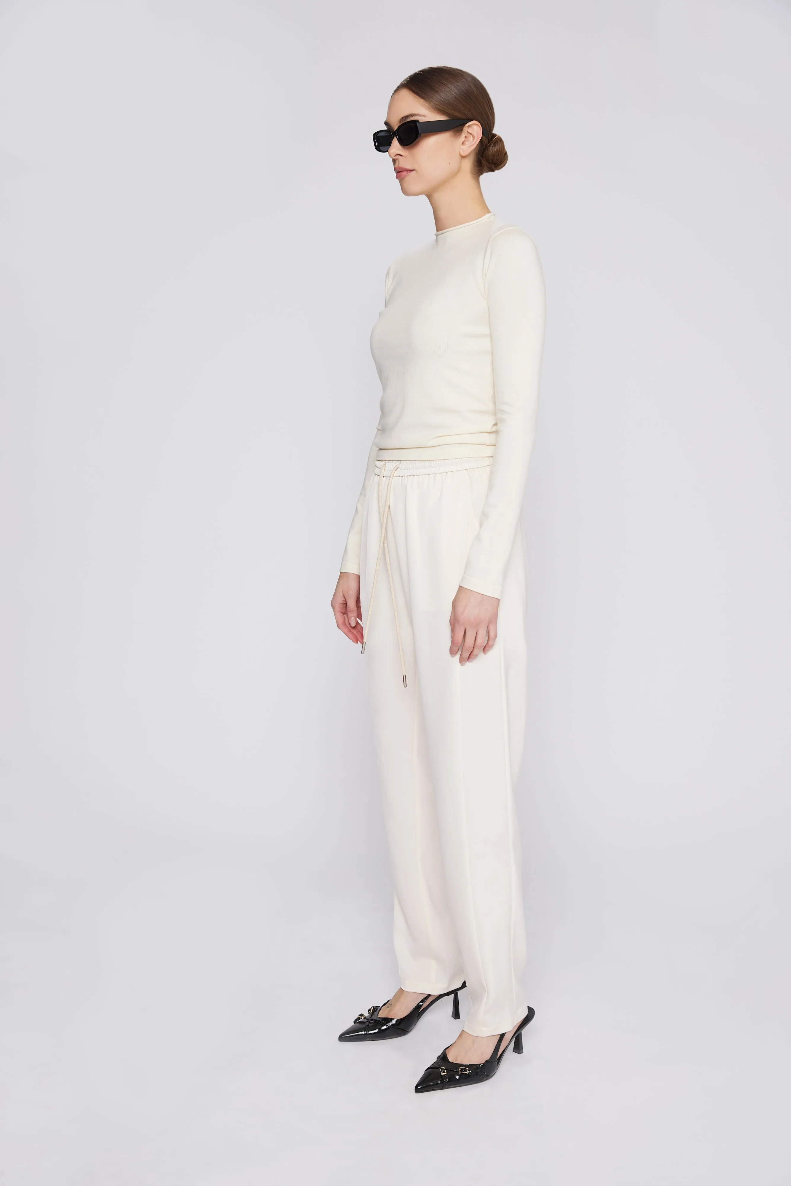 Vera Satin Jogger Ivory