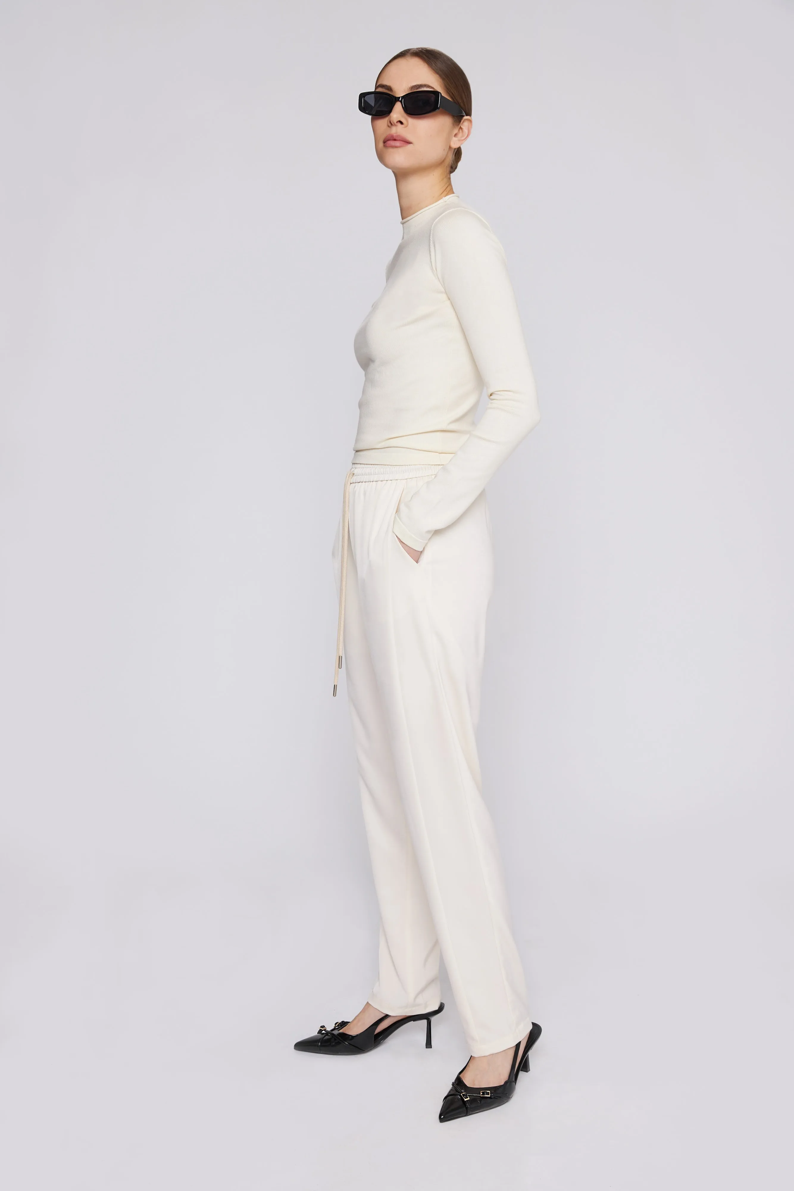 Vera Satin Jogger Ivory