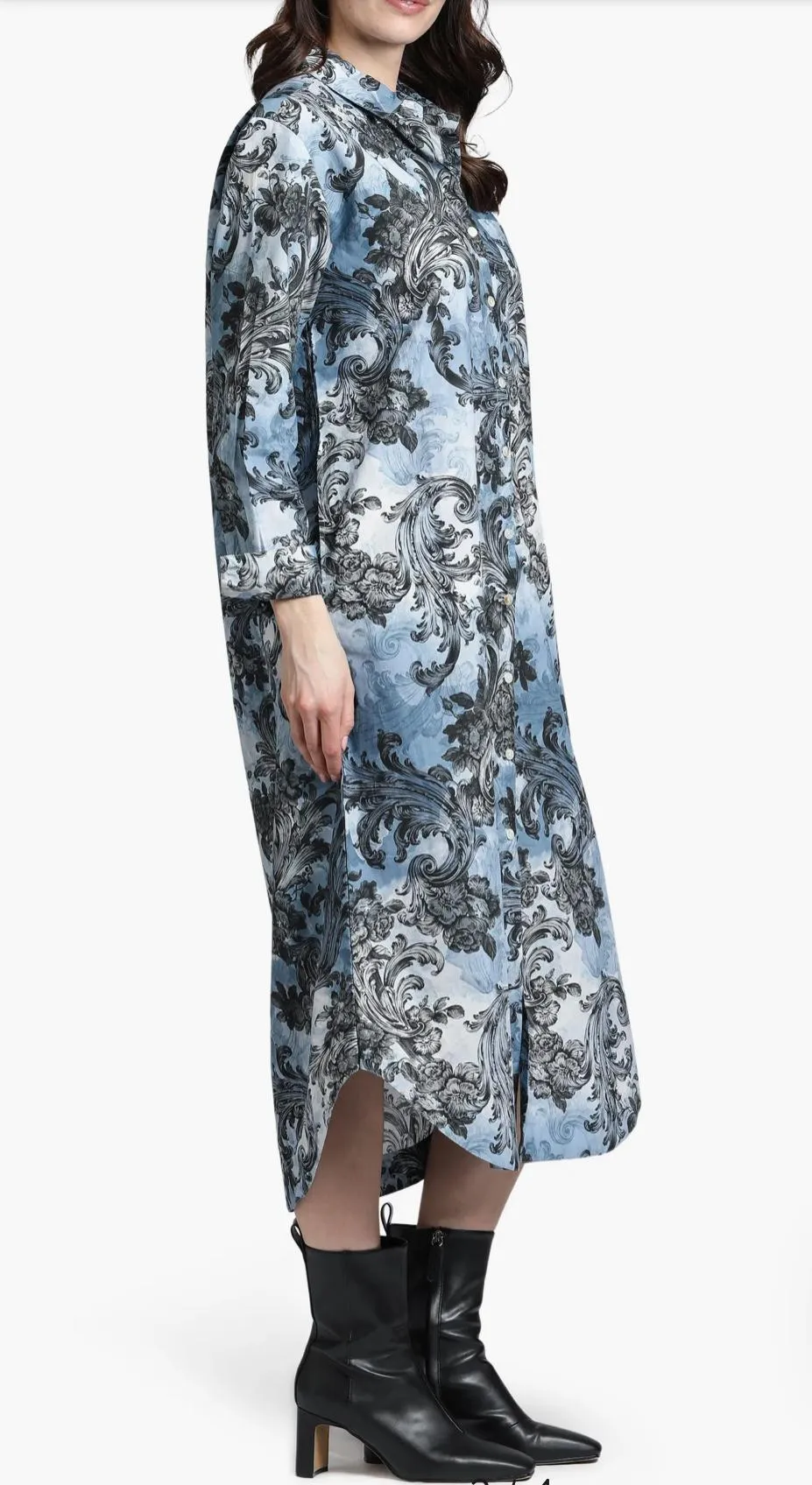 Vintage Floral Shirt Dress