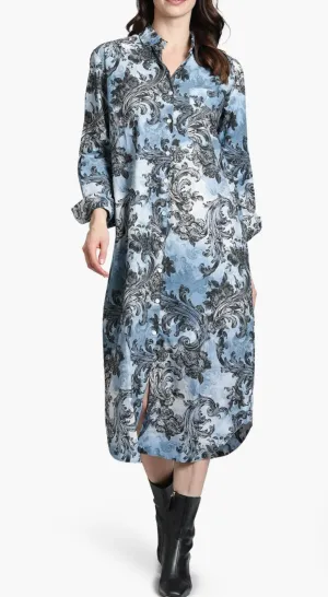 Vintage Floral Shirt Dress