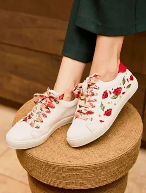 Virevolte Recycled Grain Leather Vegan Sneakers | Poppies