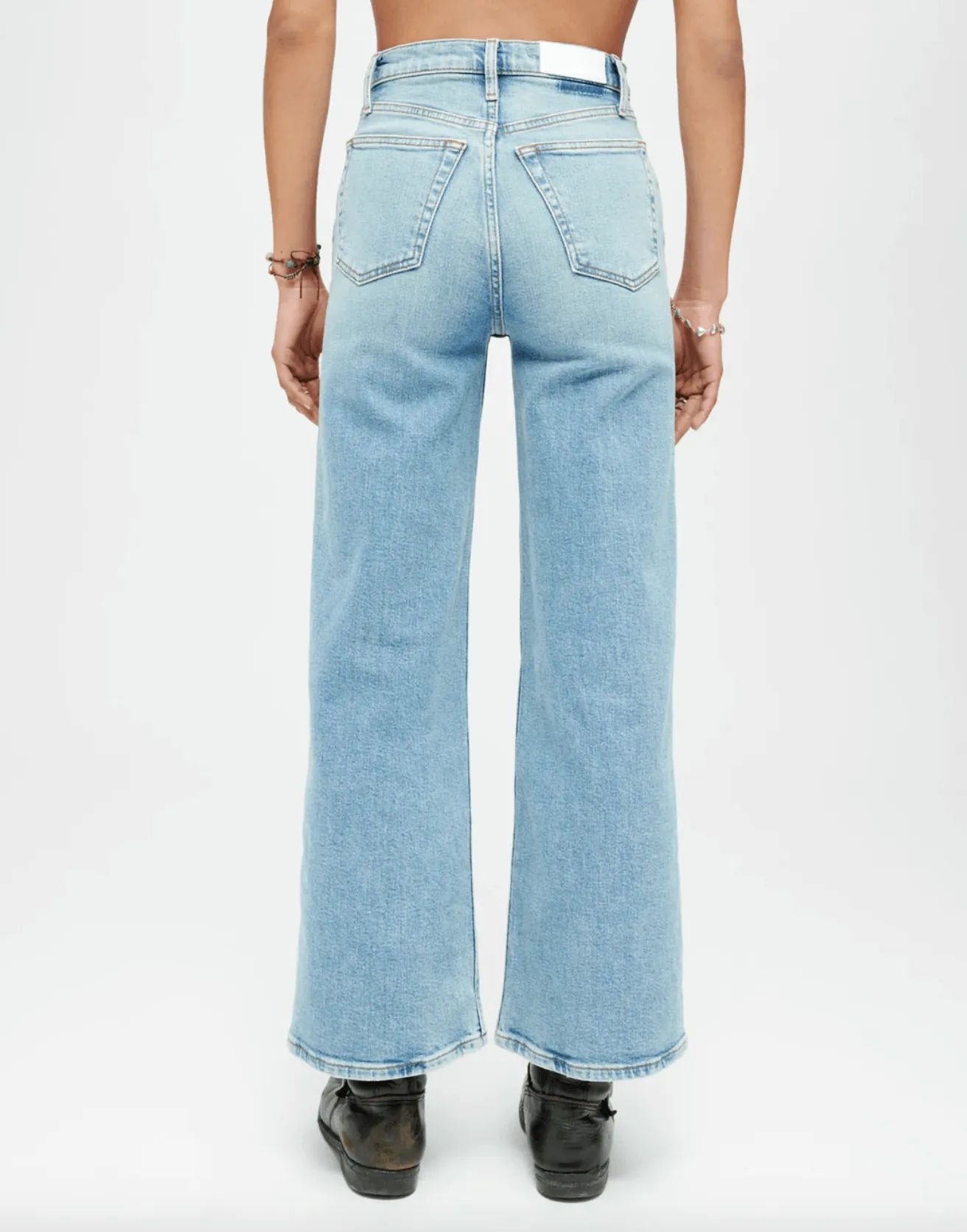 Wide-Leg Blazed Indigo Jeans