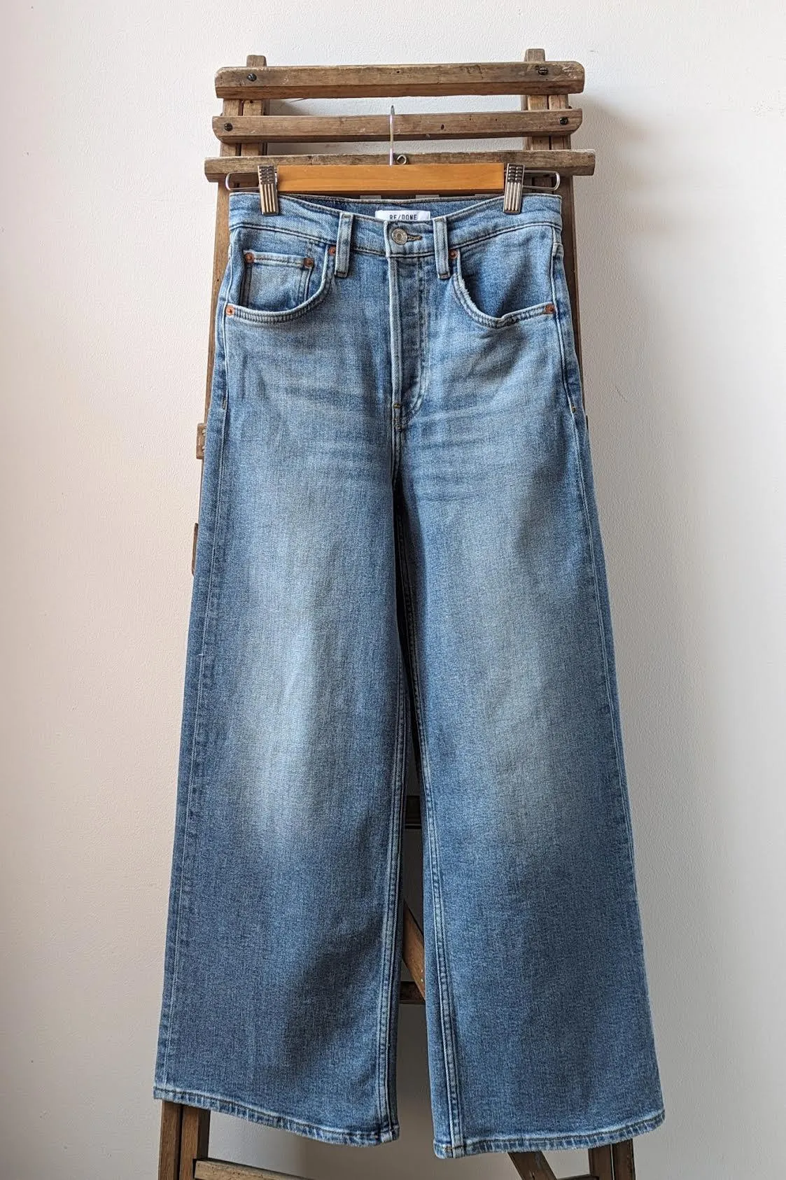 Wide-Leg Blazed Indigo Jeans