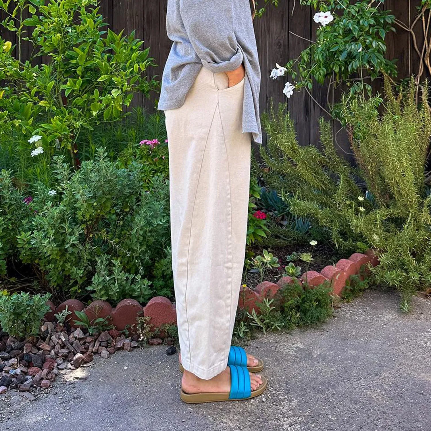 Womens Cotton Arc Pants - Naturel