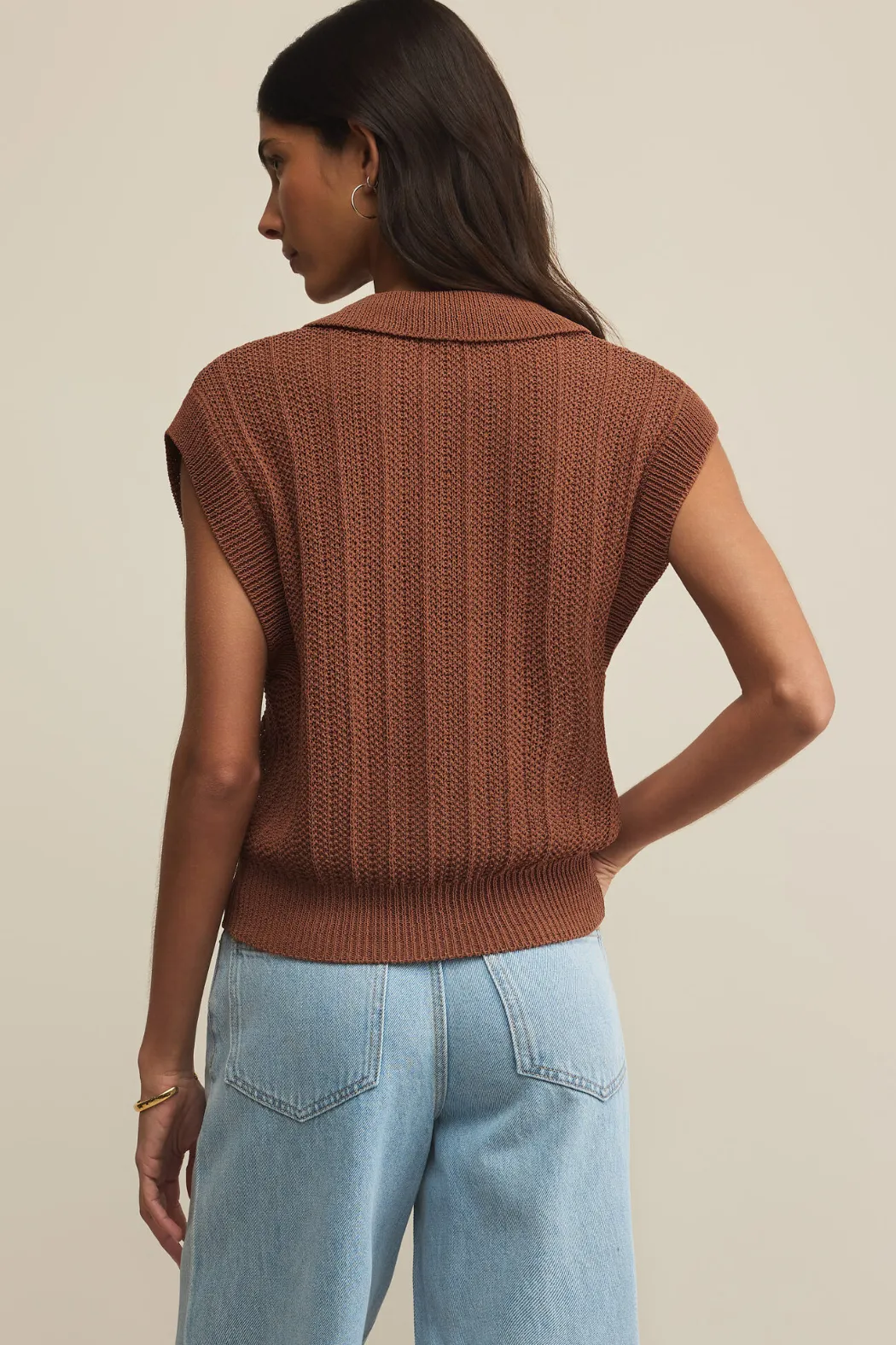 Z Supply Lauden Polo Top Teakwood