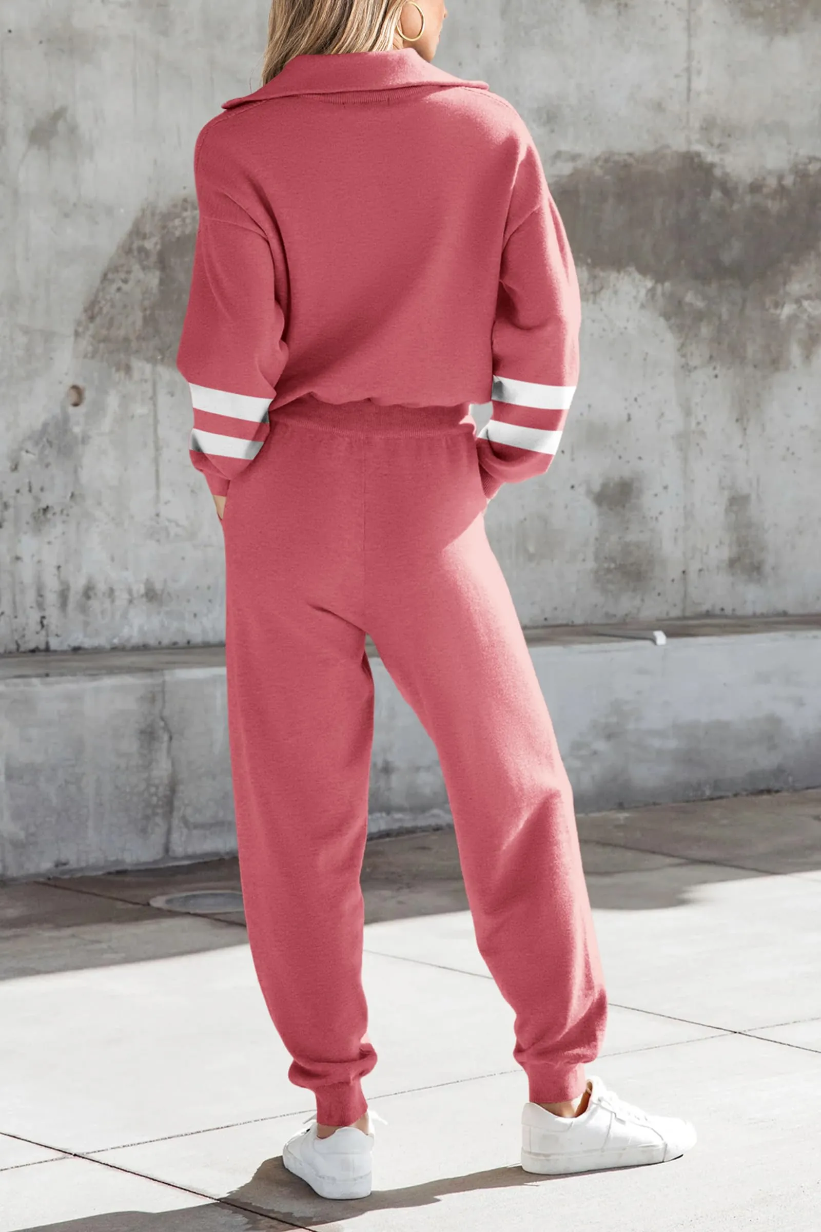 Zip Up Sweatshirt Jogger Sweatpants Casual Tracksuit Two Piece Sets