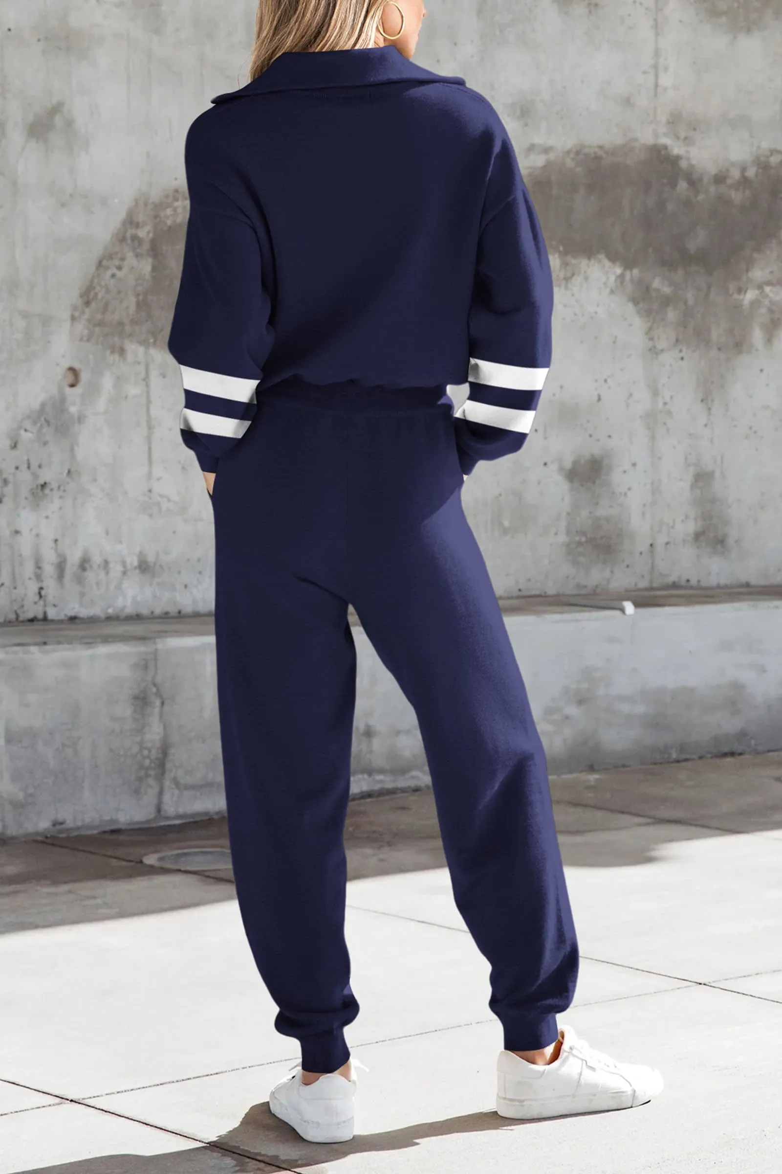 Zip Up Sweatshirt Jogger Sweatpants Casual Tracksuit Two Piece Sets