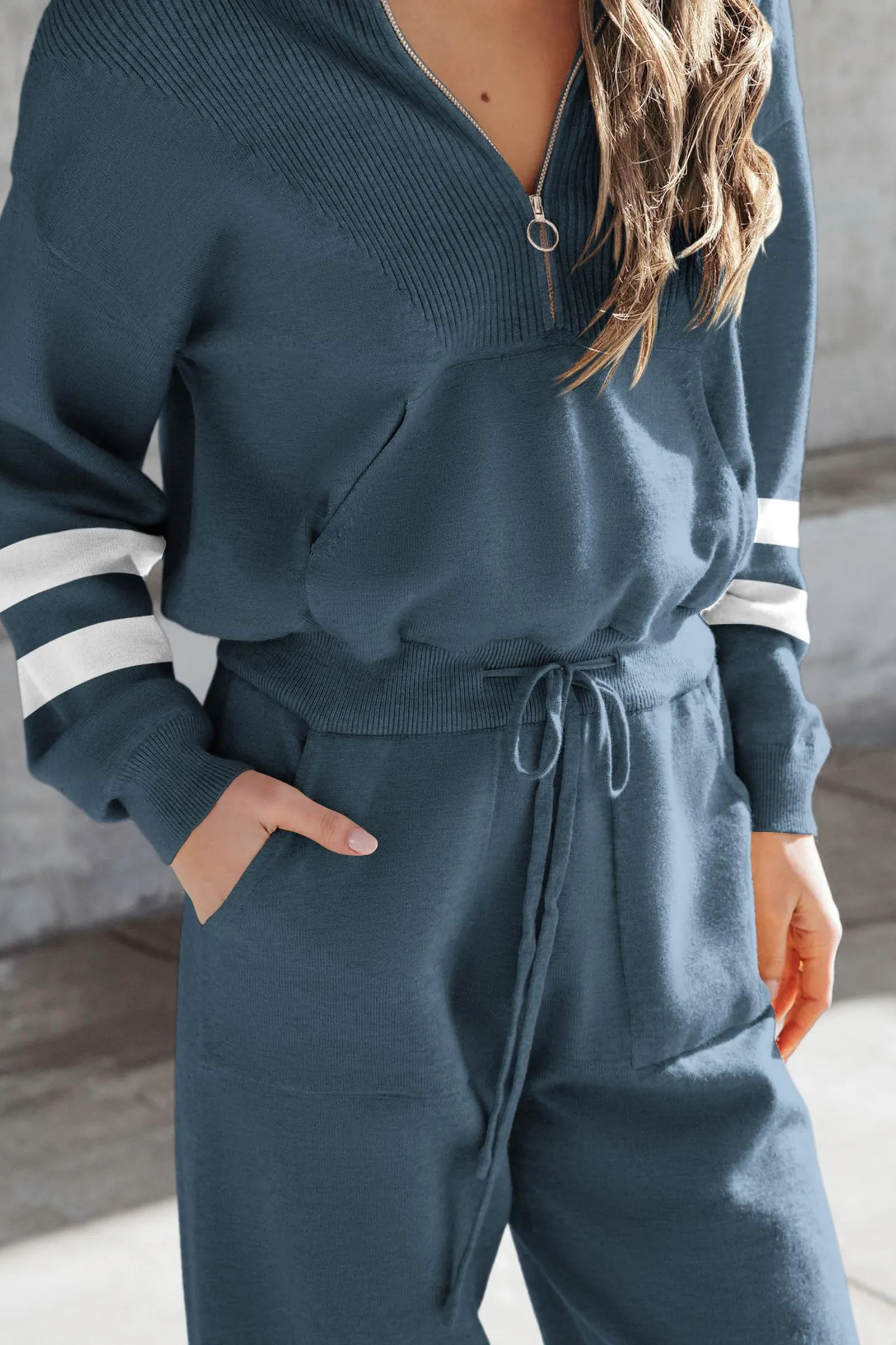 Zip Up Sweatshirt Jogger Sweatpants Casual Tracksuit Two Piece Sets