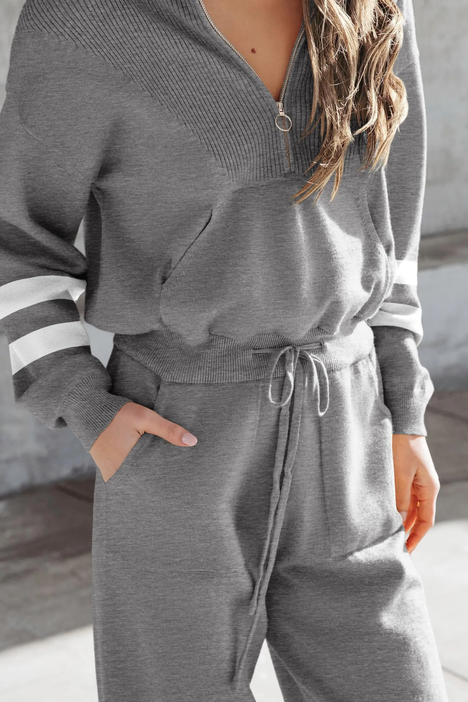 Zip Up Sweatshirt Jogger Sweatpants Casual Tracksuit Two Piece Sets
