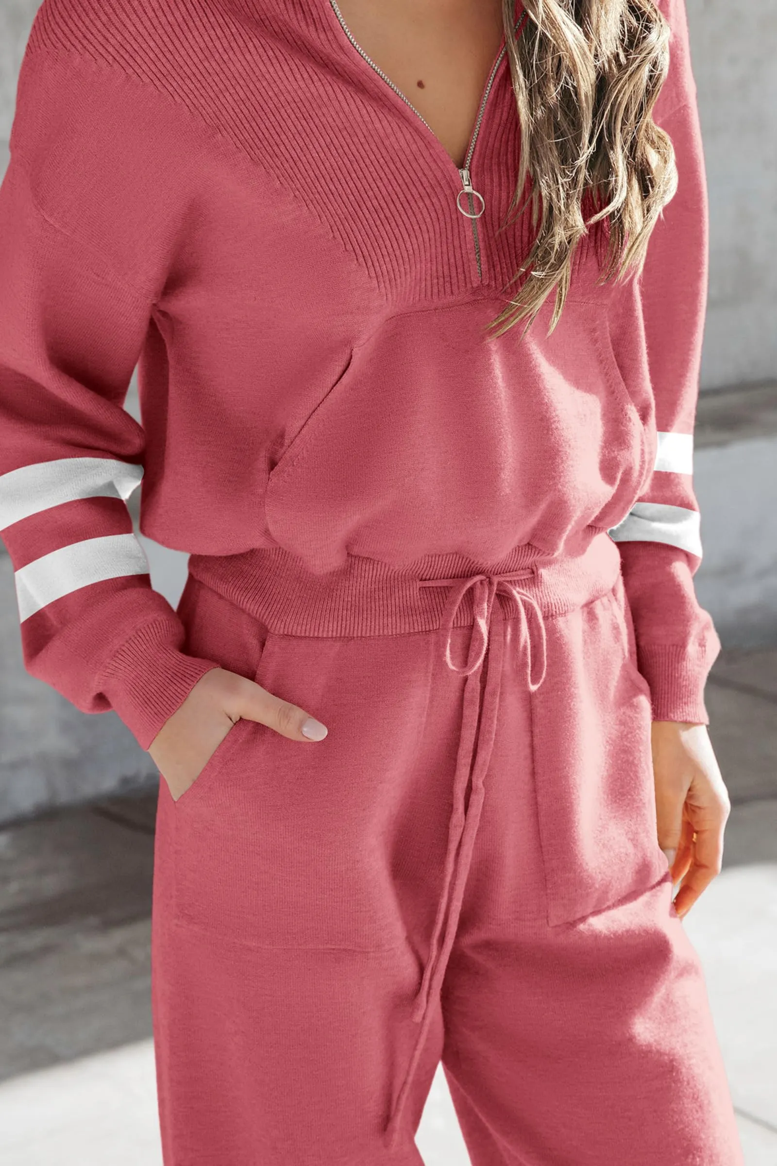 Zip Up Sweatshirt Jogger Sweatpants Casual Tracksuit Two Piece Sets