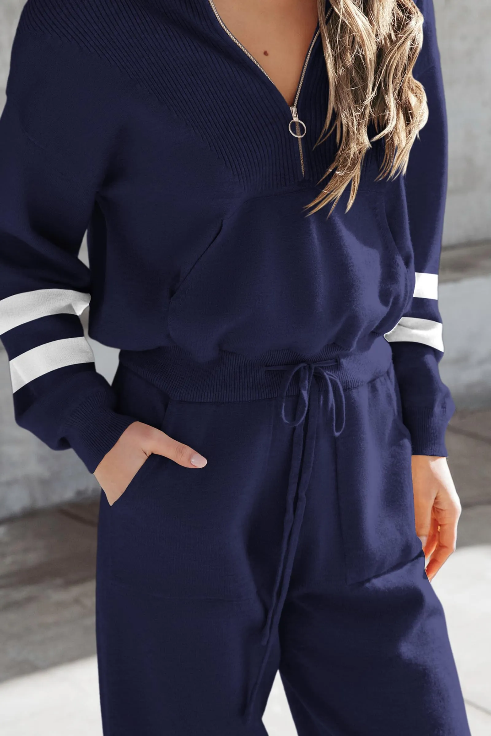 Zip Up Sweatshirt Jogger Sweatpants Casual Tracksuit Two Piece Sets